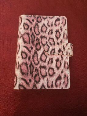 A6 PINK LEPORD PRINT PU BINDER/NOTEBOOK/PLANNER/ SAVEING CHALLENGE 6 RING